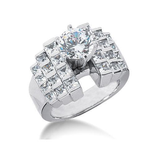 F Vvs1 Diamonds Engagement Fancy Ring 3.50 Carat Diamond Gold Engagement Ring