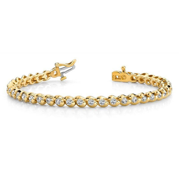 Round Diamonds Basic Tennis Bracelet 14K Yellow Gold 6 Carats