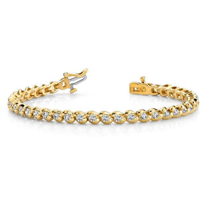 Round Diamonds Basic Tennis Bracelet Yellow Gold 6 Carats