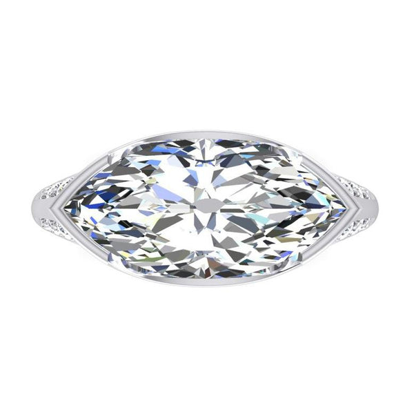 Products Marquise Old Cut Diamond Engagement Ring V Prong Set 5.75 Carats
