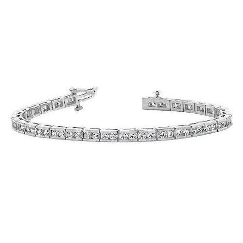 Fancy Tennis Bracelet 6 Carats Round Cut Diamonds White Gold 14K New Tennis Bracelet