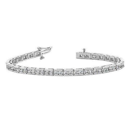 Fancy Tennis Bracelet 6 Carats Round Cut Diamonds White Gold 14K New Tennis Bracelet