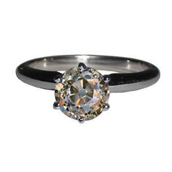 White Gold 2 Carats Old Miner Cut Gorgeous Diamond Solitaire Ring
