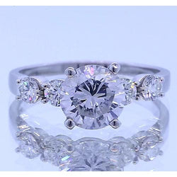 Real  Five Stone Diamond Engagement Ring Prong Setting 2.25 Carats