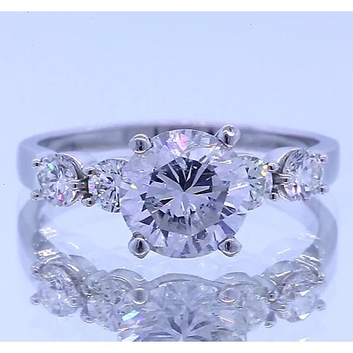 Five Round Diamond Engagement Ring Prong Setting 2.25 Carats Engagement Ring