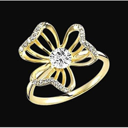 Genuine   Flower Floral Unique Diamonds Ring 1.86 Carat Jewelry Anniversary Ring