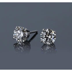 Four Prong Diamond Stud Earring 1.30 Carats White Gold 14K Jewelry