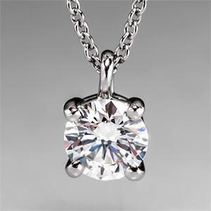 Four Prong  Round Solitaire Natural Diamond Pendant White Gold Jewelry1.5 Ct Pendant