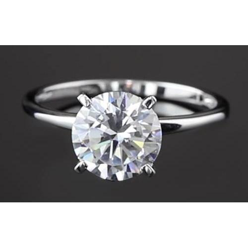 Four Prong Set  New High Quality Wedding Solitaire White Gold Diamond Anniversary Ring 