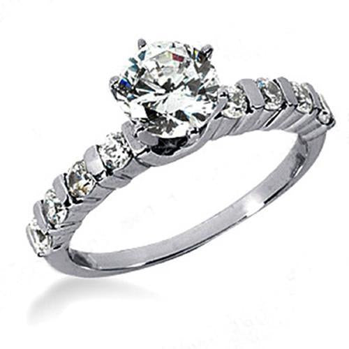 New Design Yellow Gold  Solitaire Ring with Accents White Gold Diamond
