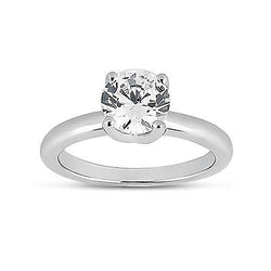 Solitaire 0.75 Carats Diamond Engagement Ring 14K Gold White