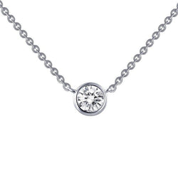 Solitaire Diamond Women Pendant Necklace 0.75 Carat White Gold 14K