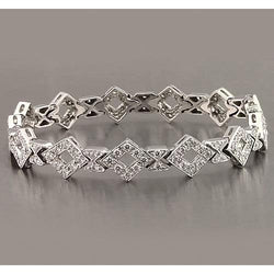 Real  Gents White Gold Diamond Bracelet 3.50 Carats Jewelry New