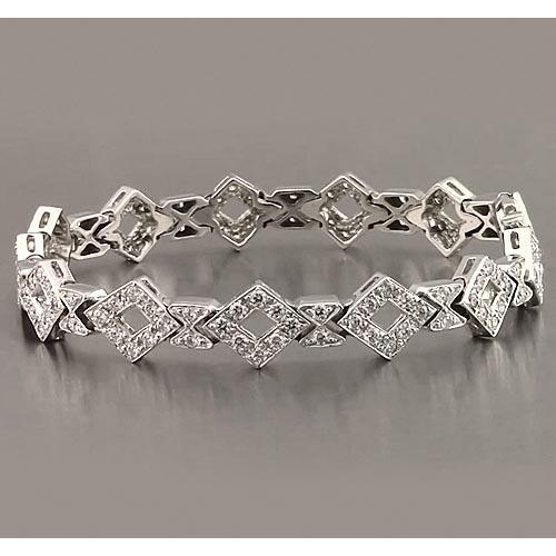 Gents White Gold Diamond Bracelet 3.50 Carats Jewelry New Tennis Bracelet