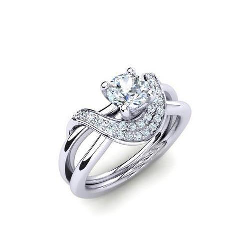 New Design Oval Cut Quality Wedding Solitaire Ring with Accents White Gold Diamond