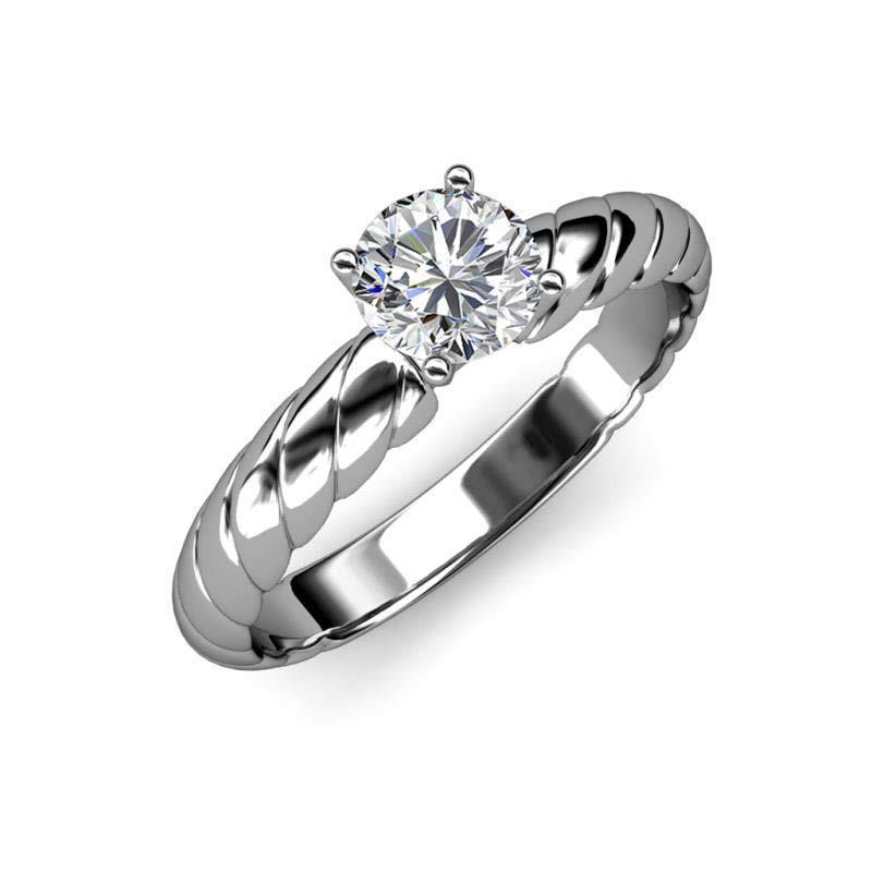 Vintage Style High Quality Sparkling Solitaire White Gold Diamond Ring 