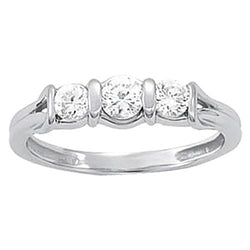 0.60 Carat Diamonds Engagement Ring Three Stone White Gold 14K