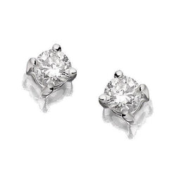 Gorgeous 1.10 Carats Diamond Stud Earrings Gold White 14K