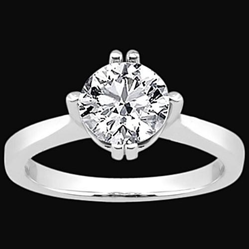Woman's White Gold Birthday  Anniversary Solitaire Diamond Ring 