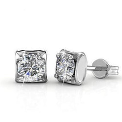 Gorgeous 2 Ct Diamonds Stud Earrings White Gold 14K New
