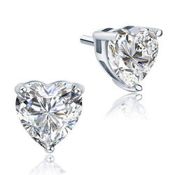 Gorgeous 2 Carats Heart Cut Diamond Women Stud Earring White Gold 14K