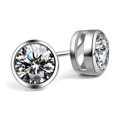 Gorgeous 3 Carats Diamond Studs Women Earring Gold White 14K