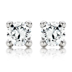 Gorgeous 4 Carats Round Cut Lab Grown Diamonds Studs Earring White Gold 14K