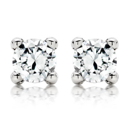 Gorgeous 4 Carats Round Cut Diamonds Studs Earring White Gold 14K Stud Earrings