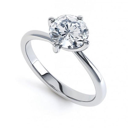 Gorgeous Brilliant Sparkling Unique Lady’s Solitaire White Gold Diamond Ring  
