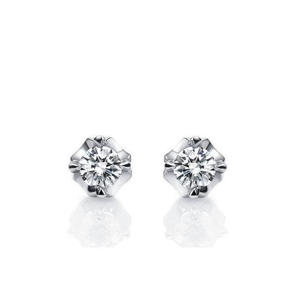 natural round diamond 2.60ct earring front view