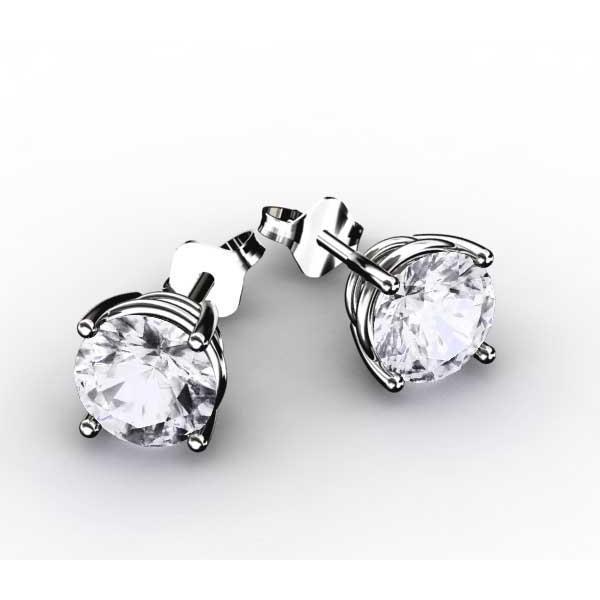 Gorgeous Brilliant  Diamonds Lady Studs Earring White Gold 
