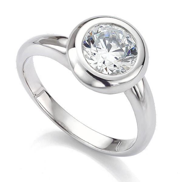 Gorgeous Brilliant solitaire  Lady’s White Gold Round Anniversary Solitaire Diamond Ring 