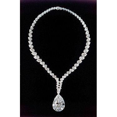 Gorgeous Pear Cut Diamond Ladies Necklace Pendant 38 Carats White Gold 14K Pendant