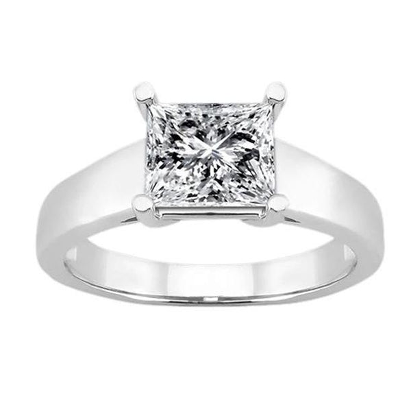 Princess Cut    Lady’s Fancy Wedding Engagement White Gold Diamond Solitaire Ring 