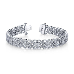 Natural  Gorgeous Round Cut 12.20 Ct Diamonds Blossoming Beauty Bracelet White