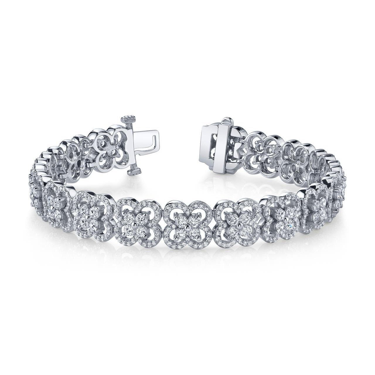 Gorgeous Round Cut 12.20 Ct Diamonds Blossoming Beauty Bracelet White Tennis Bracelet