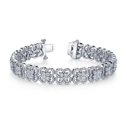 Gorgeous Round Cut 12.20 Ct Diamonds Blossoming Beauty Bracelet White Tennis Bracelet