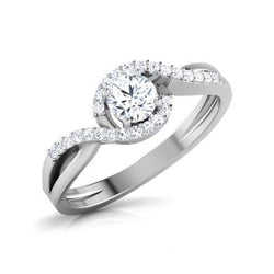 Gorgeous Round Cut 2 Carats Diamonds Engagement Ring White Gold 14K