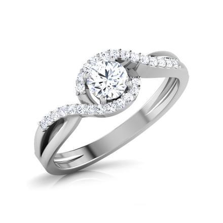 Gorgeous Round Cut Wedding Solitaire Ring with Accents White Gold Diamond