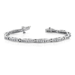 Natural  Gorgeous Round Cut Diamond Channel Set Bracelet 6 Carats