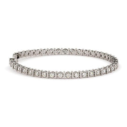 Real  Gorgeous Round Cut Diamond Tennis Bracelet Jewelry 4.20 Ct White Gold