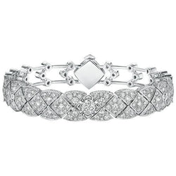 Real  Gorgeous Round Diamond Bracelet Solid White Gold 14K 7 Carats