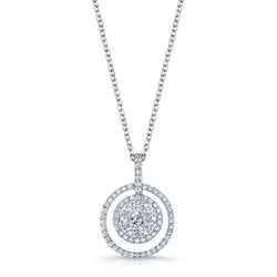 Gorgeous Round Diamond Pendant Necklace 2 Carats White Gold