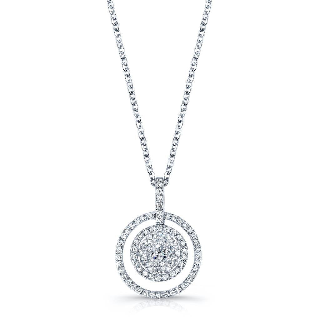 Gorgeous Round Diamond Pendant Necklace 2 Carats White Gold Pendant
