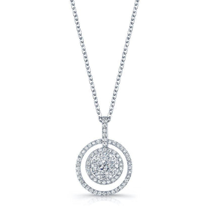 Gorgeous Round Diamond Pendant Necklace 2 Carats White Gold Pendant