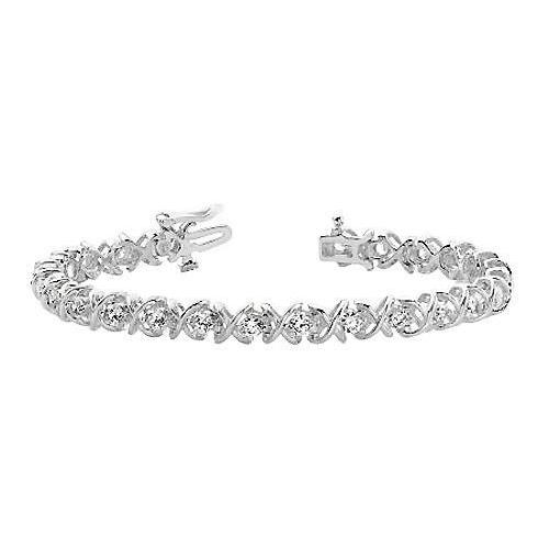 Gorgeous Round Diamond Tennis Lady Bracelet Gold White 5 Carats Tennis Bracelet