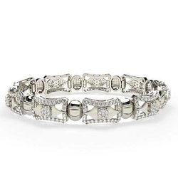 Gorgeous Small 5.85 Carats Men's Link Bracelet  Diamonds 14K Wg