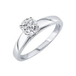 Gorgeous Solitaire 1.50 Ct Round Natural Earth Mined Diamond Anniversary Ring White Gold