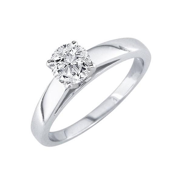 Sparkling Unique Lady’s Solitaire White Gold Diamond Ring 
