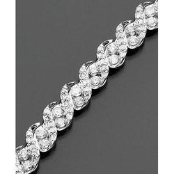 Real  Gorgeous Round Diamond Bracelet White Gold Jewelry New 10 Ct